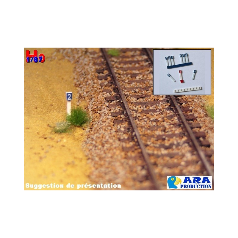SNCF 9 plaques hectométriques [HO] - ARA - Maketis