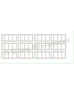 Fenêtres industrielles rectangulaires 41x18mm (x12) HO
