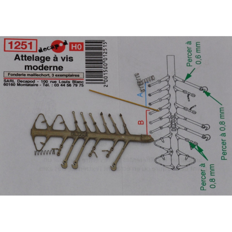 Attelages à vis modernes HO Decapod 1251 - Maketis