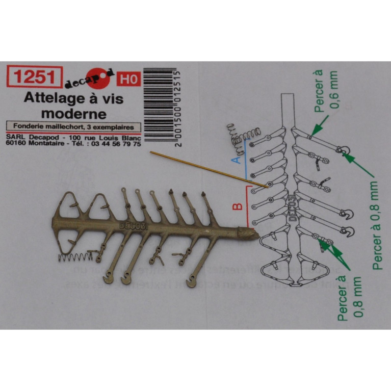Modern screw couplings H0 Decapod 1251 - Maketis Modern screw couplings H0 Decapod 1251 - Maketis