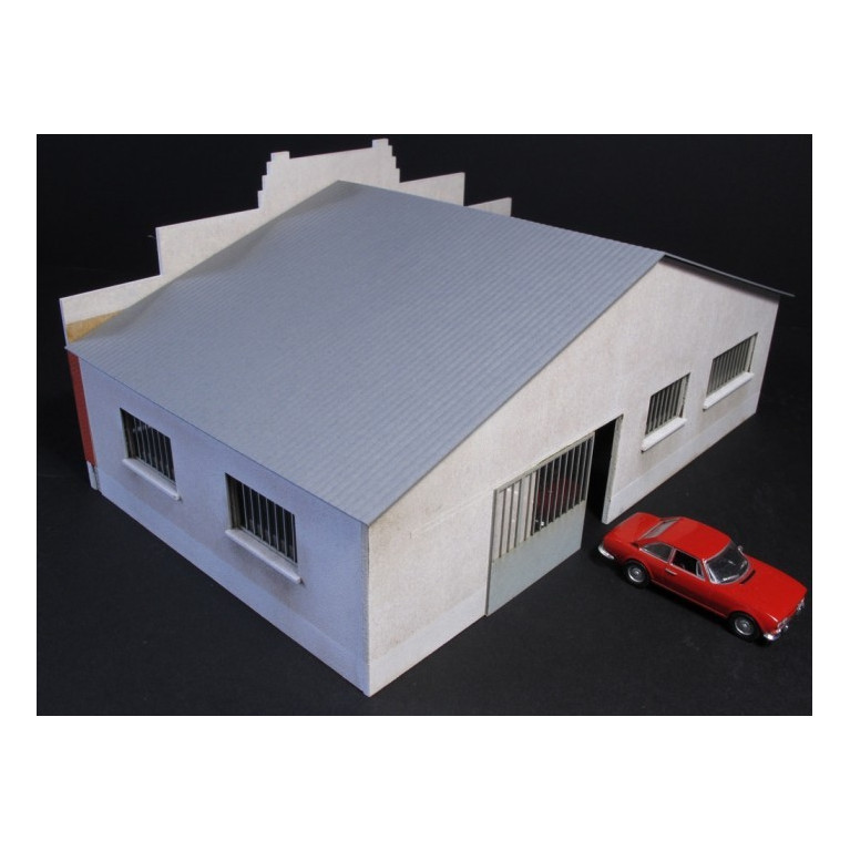 Garage automobile Art Déco HO toiture carton
