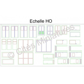 Portes industrielles : Assortiment (x 18) Echelle HO Cités Miniatures ED-010-2-HO - maketis