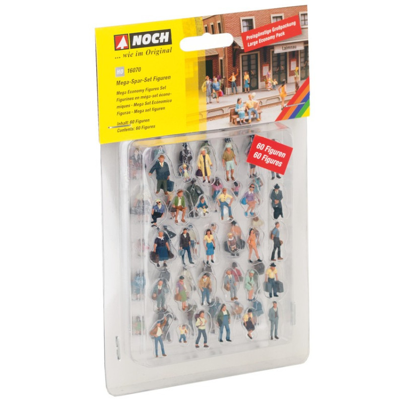 Méga-set XL 60 figurines "Voyageurs" HO Noch 16070-Maketis