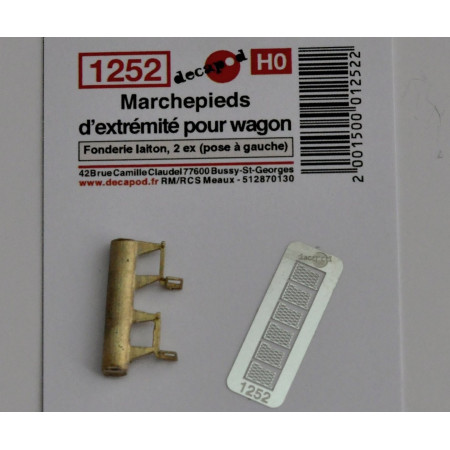 Marchepieds d'extrémité pour wagon marchandise (2 pcs) HO Decapod 1252 - Maketis Marchepieds d'extrémité pour wagon marchandise (2 pcs) HO Decapod 1252 - Maketis