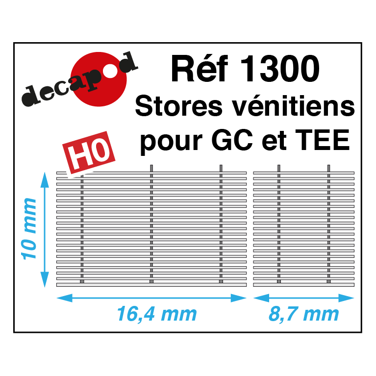 Jalousien für GC und TEE H0 Decapod 1300 - Maketis