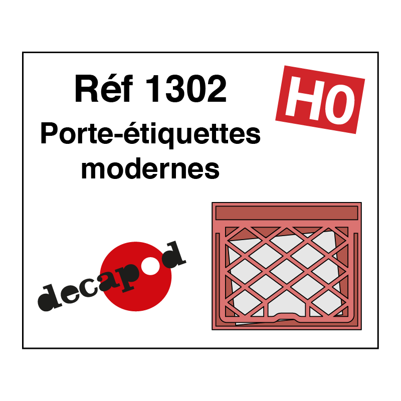 Grilles porte-étiquettes modernes (80 pcs) HO Decapod 1302 - Maketis