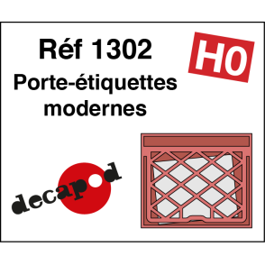 Grilles porte-étiquettes modernes (80 pcs) HO Decapod 1302 - Maketis