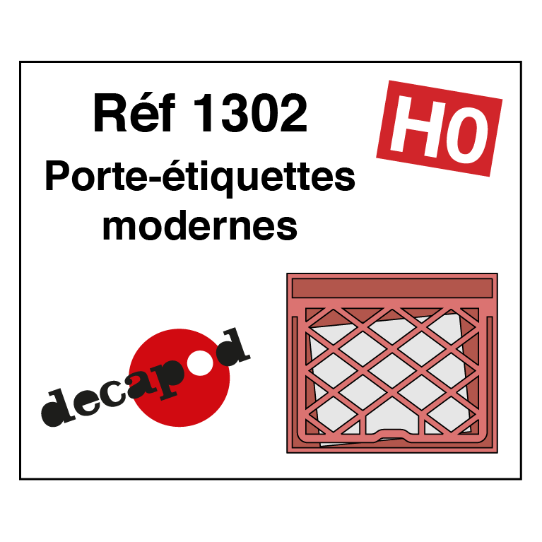 Grilles porte-étiquettes modernes (80 pcs) HO Decapod 1302 - Maketis