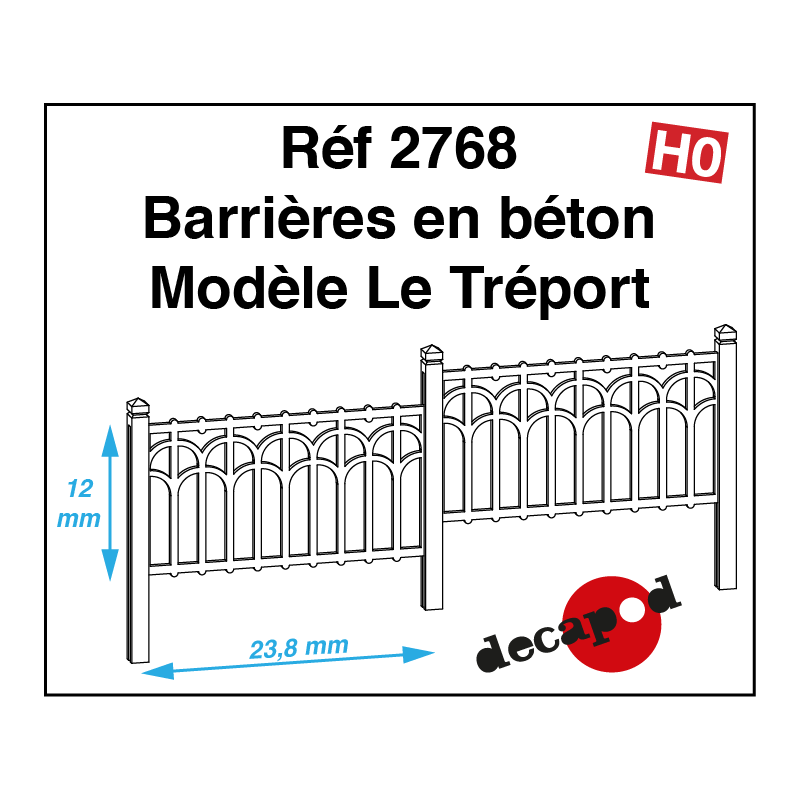 Barrières en béton modèle Le Tréport HO Decapod 2768 - Maketis