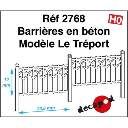 Barrières en béton modèle Le Tréport HO Decapod 2768 - Maketis