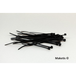 Attache câble type Rilsan noir 100x2,5 mm (20 pièces)