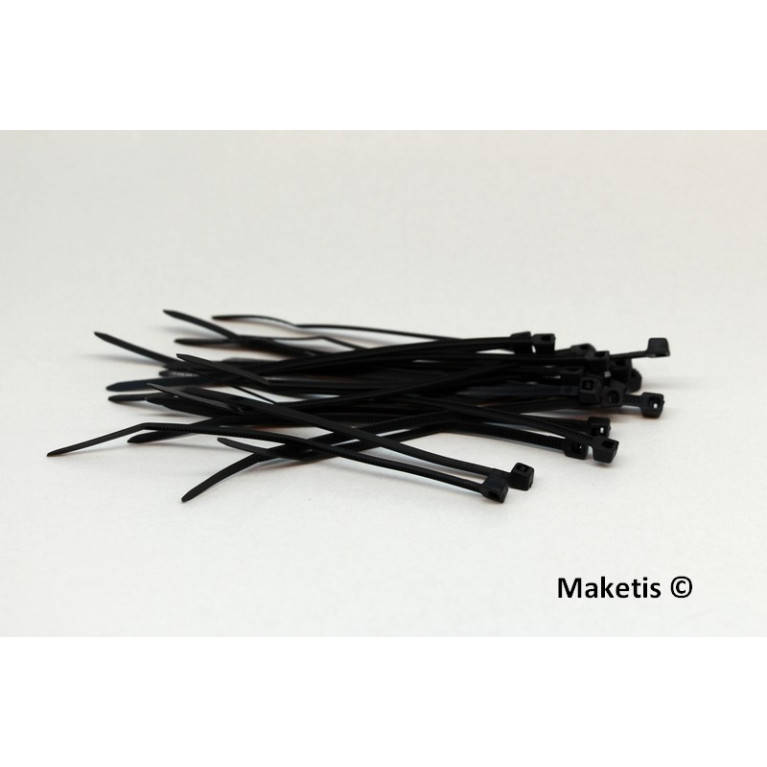Attache câble type Rilsan noir 100x2,5 mm 20 pièces