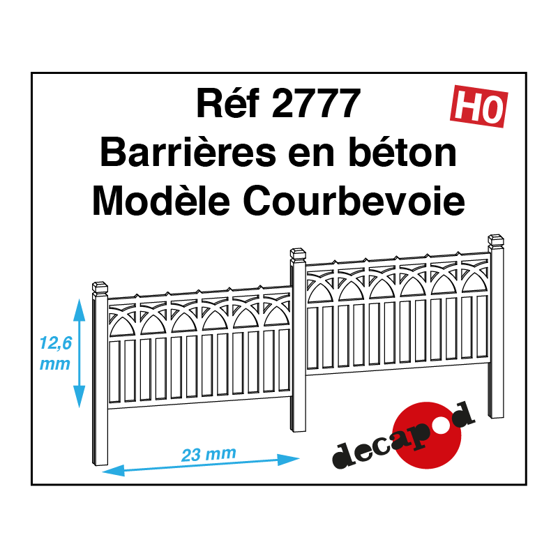 Concrete barriers model Courbevoie H0 Decapod 2777 - Maketis