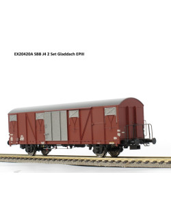 Set de 2 wagons couverts CFF-SBB J4 Ep III HO Exact-Train EX20420