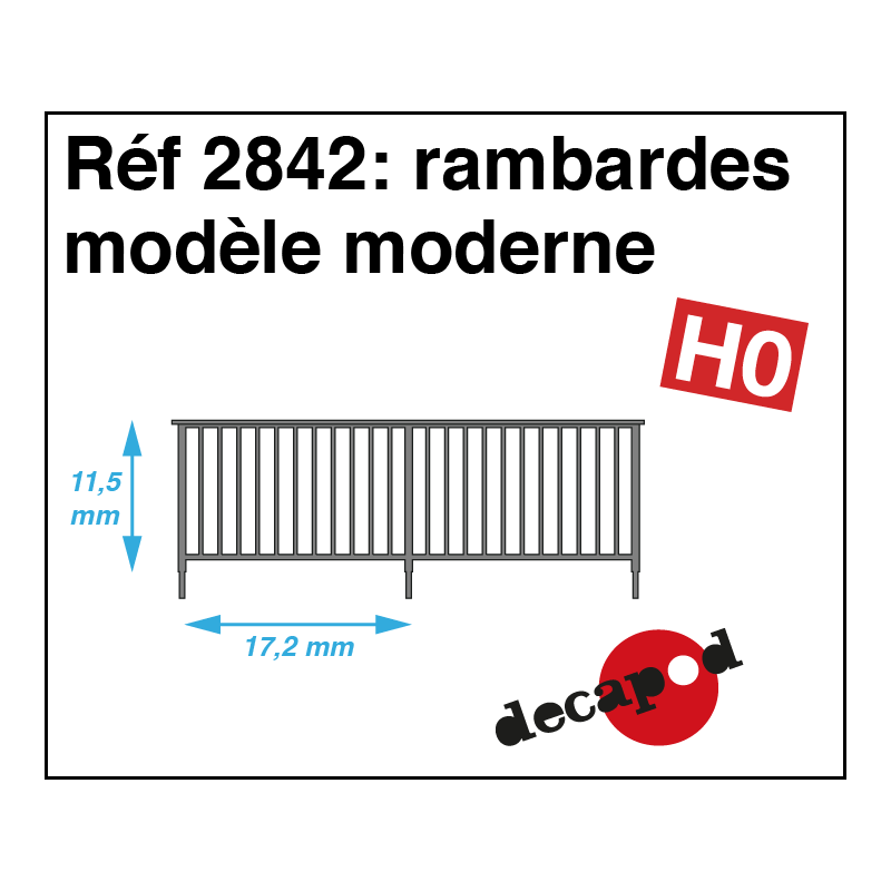 Railings modern model H0 Decapod 2842 - Maketis