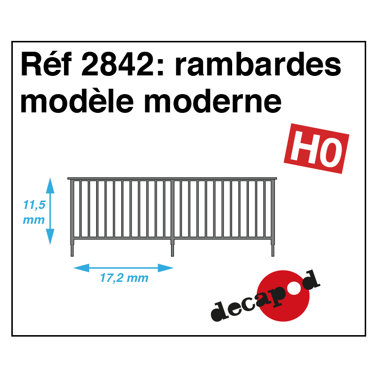 Railings modern model H0 Decapod 2842 - Maketis