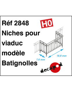 Rambardes modèle Batignolles pour niche de viaduc HO Decapod 2848 - Maketis
