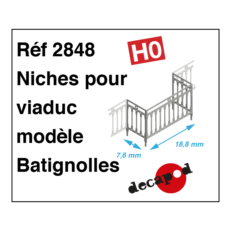 Batignolles model railings for viaduct niche H0 Decapod 2848 - Maketis