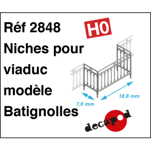 Batignolles model railings for viaduct niche H0 Decapod 2848 - Maketis