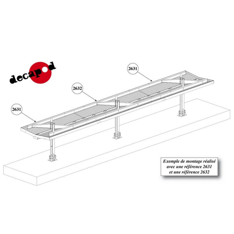 Moderner Schirmunterstand: 1 Zwischenelement H0 Decapod 2632 - Maketis