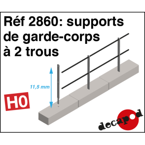 Guardrail brackets with 2 holes H0 Decapod 2860 - Maketis