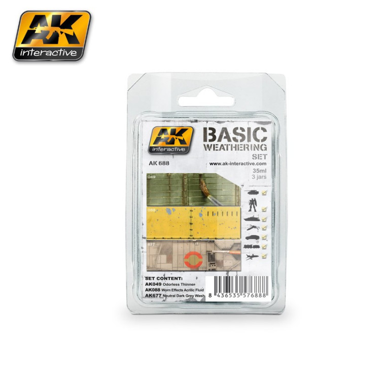 Set patine basique 3x35 ml AK Interactive AK688 Set patine basique 3x35 ml AK Interactive AK688