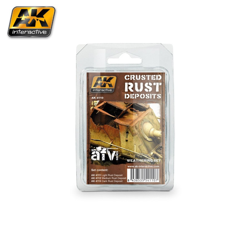 Set patine dépôts de rouille 3x35 ml AK Interactive AK4110 Set patine dépôts de rouille 3x35 ml AK Interactive AK4110