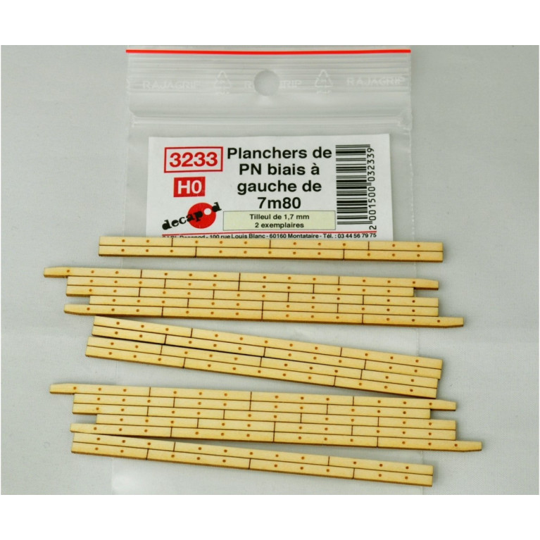 7m80 left angled railway crossing flooring H0 Decapod 3233 - Maketis 7m80 left angled railway crossing flooring H0 Decapod 3233 - Maketis