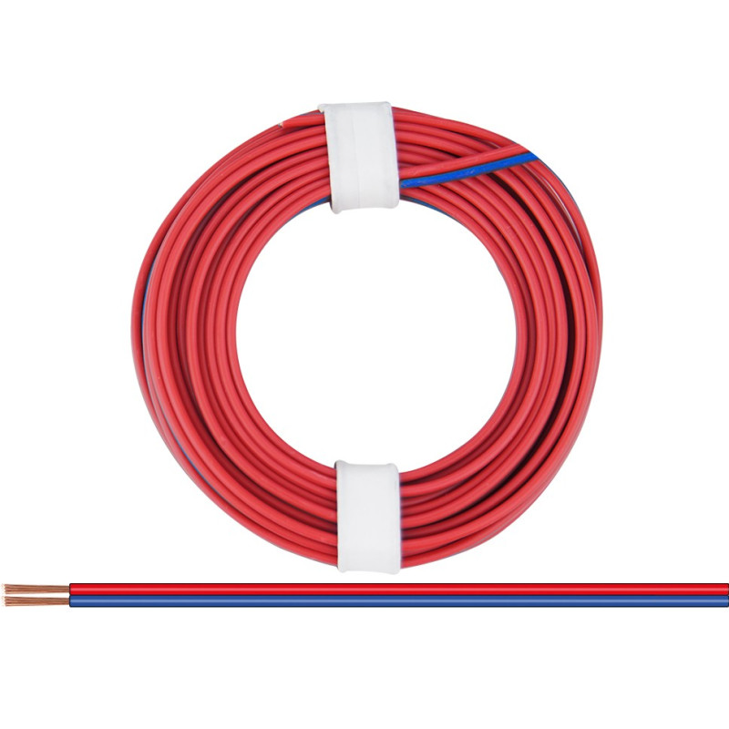 Câblage souple multibrins double 0,14 mm² / 5 m rouge-bleu Donau 218-02SB - Maketis