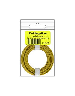 Câblage souple multibrins double 0,14 mm² / 5 m jaune-brun Donau 218-38SB - Maketis