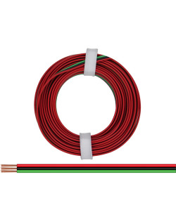 Câblage souple multibrins triple 0,14 mm² / 5 m rouge-noir-vert Donau 318-014 - Maketis