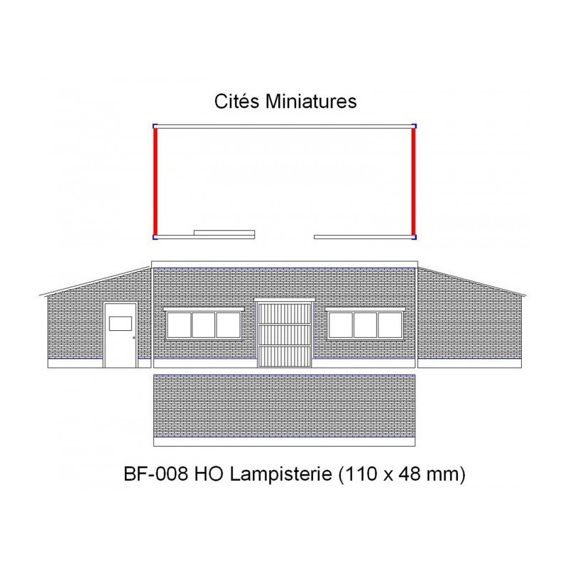 Lampisterie HO murs crépis Cités Miniatures ED-028-1-HO-C