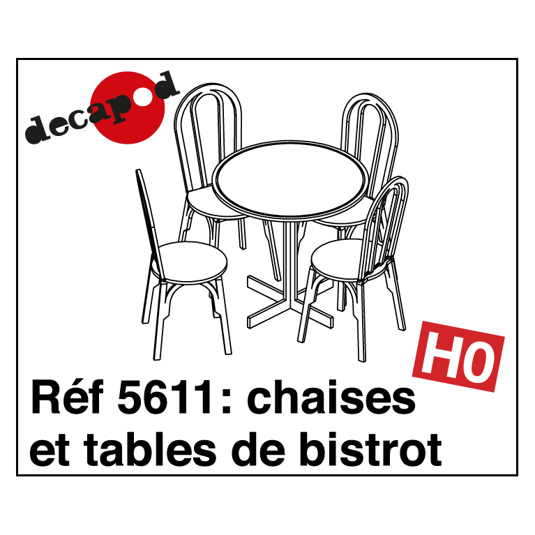 Bistro chairs and tables (15 pcs) H0 Decapod 5611 - Maketis