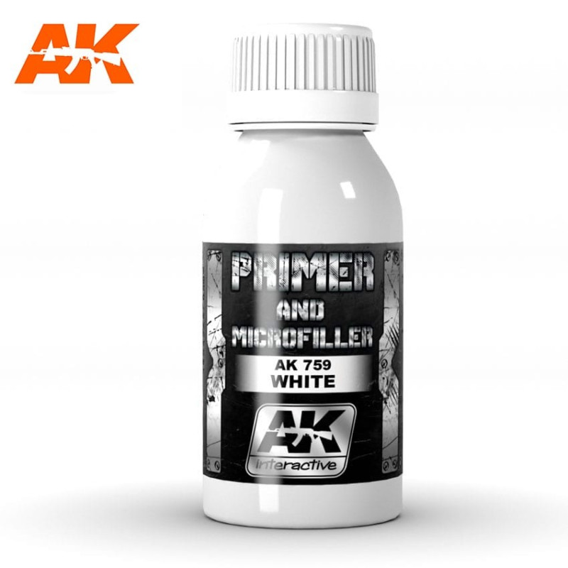 Apprêt haute qualité microchargé Blanc 100 ml AK Interactive AK-759