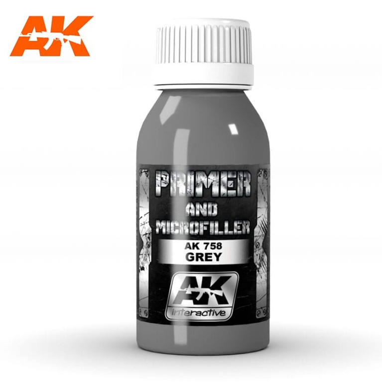 Apprêt haute qualité microchargé Gris 100 ml AK Interactive AK-758 Apprêt haute qualité microchargé Gris 100 ml AK Interactive AK-758