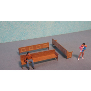 5 Bancs en bois (grand modèles pour intérieurs BV) Echelle HO Cités Miniatures ED-120-HO