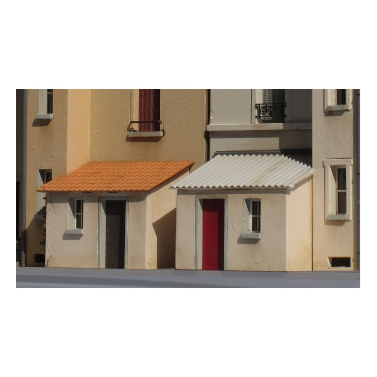 Appentis d'immeuble toit en tuiles - Echelle HO Cités-Miniatures ED-023-HOT