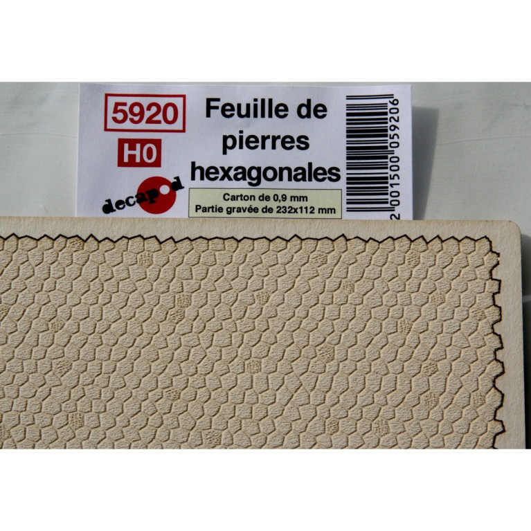 Feuilles de pierres hexagonales HO Decapod 5920 - Maketis