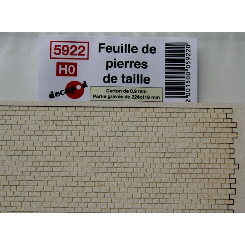 Feuille de pierres de taille HO Decapod 5922 - Maketis