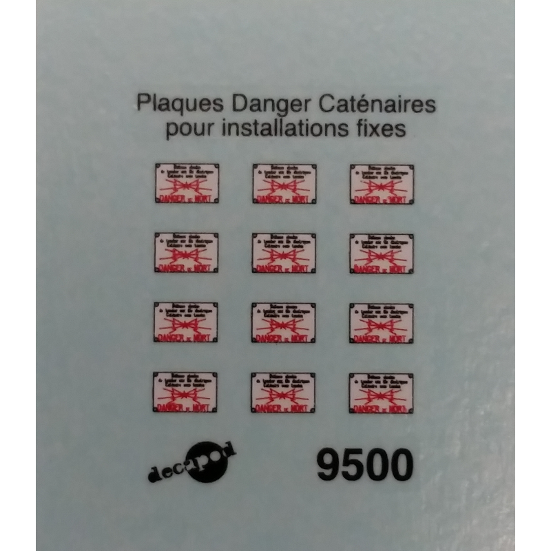 Plaques Danger de Mort pour installations fixes HO Decapod 9500 - Maketis