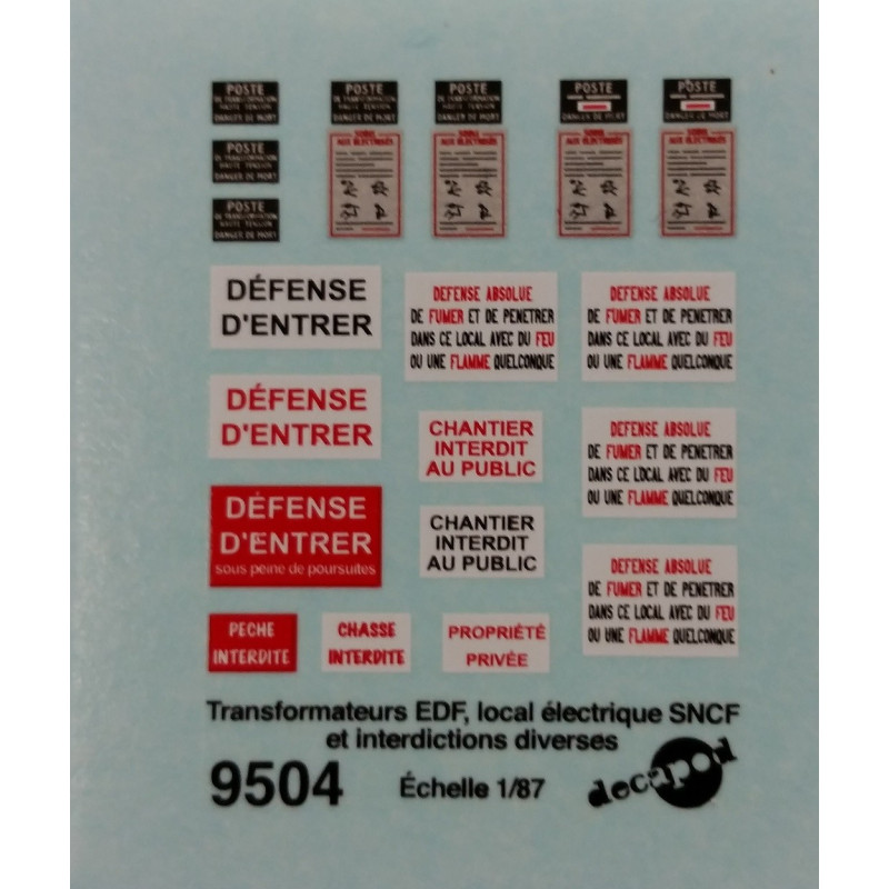 Planche Transformateurs EDF local électrique SNCF et divers HO Decapod 9504 - Maketis