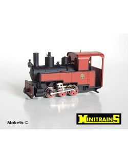 Locomotive vapeur 030 T Decauville Progrès rouge H0e Minitrains 1082 - Maketis