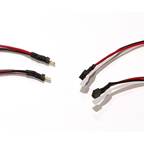 2 micro connecteurs câblés 2 fils noir/rouge pas 1mm - mâle + femelle