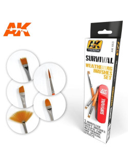 Set de 5 brosses de "survie" spécial Patine AK Interactive AK663 - Maketis