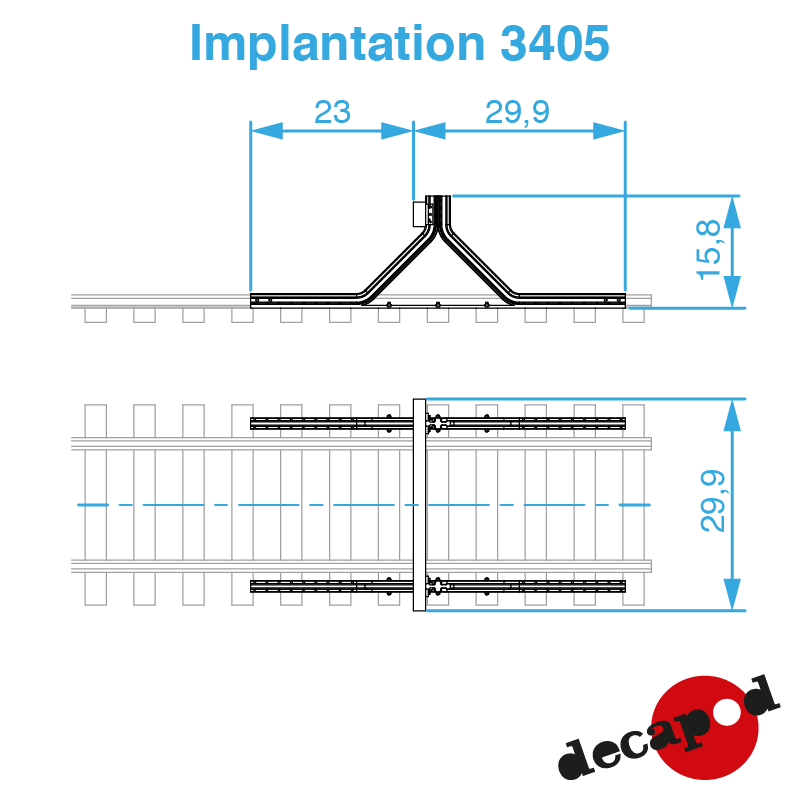 Prellbock geschwungen H0 Decapod 3405 - Maketis