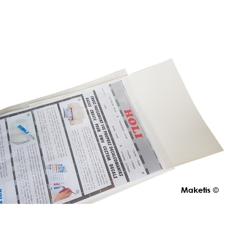 Feuille de papier transparent A4 pour décalcomanies Holi HOD121 - Maketis