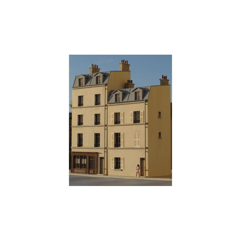 Immeuble de ville étroit mansardé R+3 HO Cités Miniatures BV-016 - Maketis Immeuble de ville étroit mansardé R+3 HO Cités Miniatures BV-016 - Maketis