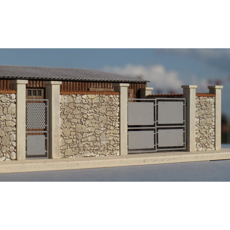 Mur d'enceinte en pierres + 2 portails HO Cités Miniatures BV-035-4-HO - Maketis Mur d'enceinte en pierres + 2 portails HO Cités Miniatures BV-035-4-HO - Maketis