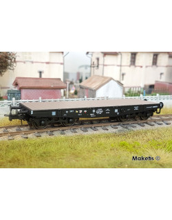 Wagon Porte-char SSy45 Noir bogie allemand SPyw 98769 Ep III B HO REE WBA-021 - Maketis