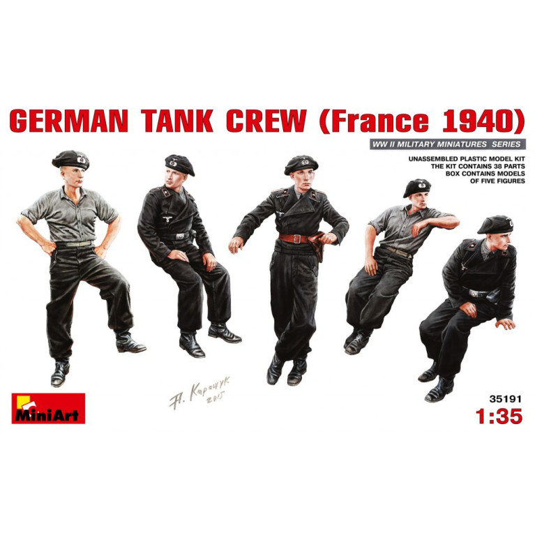 Equipage de char Allemand WWII (France 1940) 1/35 Miniart 35191 - Maketis